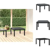 The Living Store Tabouret de jardin avec coussins Noir et gris Poly rotin