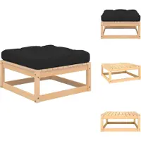 vidaXL Tabouret de jardin avec coussin pin massif - éléments de canapé de jardin