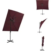 vidaXL Parasol ampli avec aération rouge bordeaux 250x250 cm - Parasols & Protection solaire