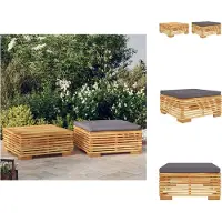 vidaXL Ensemble de salon de jardin 2 pièces en teck massif - éléments de canapé de jardin