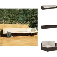 vidaXL Ensemble de salon de jardin 4 pièces avec coussins Poly rotin brun