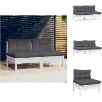 vidaXL Canapé de jardin 2 places avec coussin anthracite pin massif - Canapés de jardin
