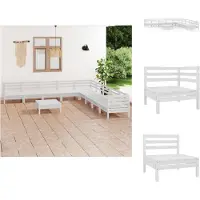 vidaXL Ensemble salon de jardin 10 pièces pin massif blanc
