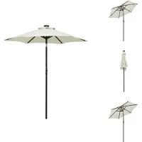 vidaXL Parasol avec éclairage LED Couleur sable 200 x 211 cm Aluminium - Parasols et protections solaires
