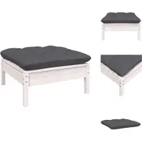 vidaXL Tabouret de jardin avec coussin anthracite blanc pin massif - éléments de canapé de jardin