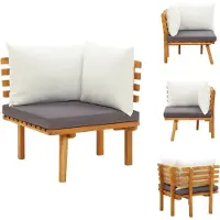 vidaXL Canapé d'angle de jardin avec coussin en bois massif d'acacia - éléments de canapé de jardin