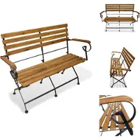 vidaXL Banc de jardin pliable 112 cm bois massif acacia - Bancs de jardin