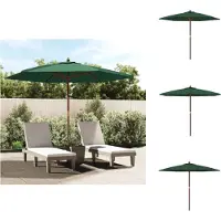 vidaXL Parasol avec mât en bois Vert 299x240 cm