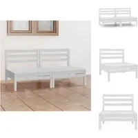 vidaXL Canapé de jardin 2 places blanc pin massif - Canapés de jardin