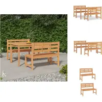 vidaXL Ensemble de jardin 3 pièces en teck massif - Ensemble de meubles de jardin