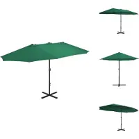 vidaXL Parasol avec mât en aluminium 460 x 270 cm Vert - Parasols & Protection solaire