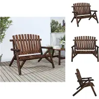 vidaXL Banc de jardin 2 places 119x85x98 cm bois massif épicéa - éléments de canapé de jardin