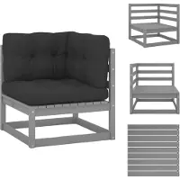 vidaXL Canapé d'angle de jardin avec coussins pin massif - éléments de canapé de jardin