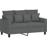 vidaXL Canapé à 2 places Gris foncé 120 cm Tissu