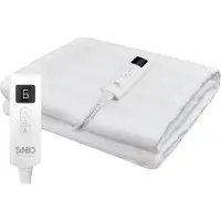 Sanbo Couverture électrique - Sécurité lave-linge - Sous-couverture - 150 x 80 cm - 7 niveaux - Avec élastiques de coin - 1 personne