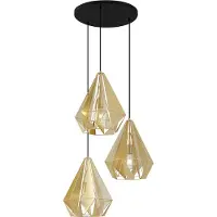 QAZQA Suspension industrielle dorée avec grille 3 lumières - Carcass