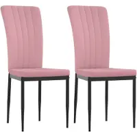 vidaXL Chaise de salle à manger 2 pcs. Velours rose