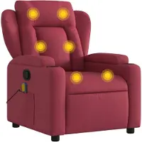vidaXL Fauteuil de massage vin rouge tissu