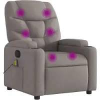 vidaXL Fauteuil de massage Taupe Tissu