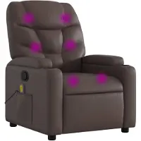 vidaXL Fauteuil de massage brun similicuir