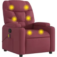 vidaXL Fauteuil de massage vin rouge tissu
