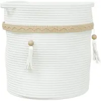 vidaXL Panier de rangement blanc Ø38x36 cm coton