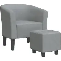 vidaXL Chaise cabriolet avec repose-pied gris clair tissu