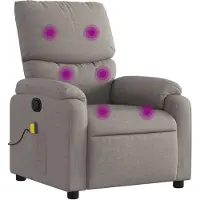 vidaXL Fauteuil de massage Taupe Tissu
