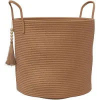 vidaXL Panier de rangement marron Ø40x35 cm coton