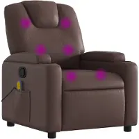 vidaXL Fauteuil de massage brun similicuir