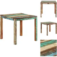 vidaXL Table de salle à manger 82x80x76 cm Vieux bois massif - Tables de salle à manger