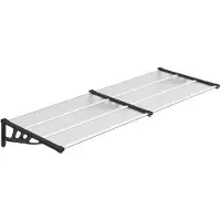 vidaXL Auvent de porte noir et transparent 239x90 cm Polycarbonate