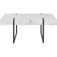 Beliani Table Basse Effet Marbre Blanc Et Noir Merced
