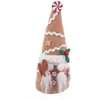 Bigbuy Décoration de Noël - CHRISTMAS - Multicolore - Tissu - Beige - 8 x 6 x 19,5 cm