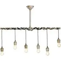 Lumineo Lampe suspendue en fer - Lampe suspendue industrielle - Lampe suspendue salle à manger - Industrielle -108cm de large - Gris