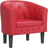 vidaXL Chaise cabriolet rouge similicuir