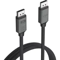 LINQ Connects Câble DisplayPort vers DisplayPort Pro 8K/60Hz de 2m, pour écran/TV 8K, DisplayPort 8K (Mâle), 1.4 jusqu'à 8K/60Hz ou 4K/144Hz 32 Gbps, Câble tressé, Noir