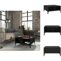 vidaXL Table basse noire 60x60x30 cm Bois composite - Tables basses