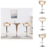 vidaXL Tabouret de bar 2 pcs. Crème bois courbé et simili-cuir - Tabouret de bar