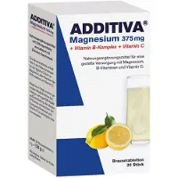 Dr. B. Scheffler Nachf. GmbH & Co. KG, Deutschland Additiva, comprimés effervescents contenant 375 mg de magnésium, un complexe de vitamines B et de la vitamine C, poids net : 120 g