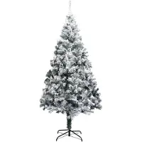 The Living Store Arbre de Noël artificiel avec neige Vert 240 cm PVC