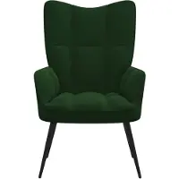 The Living Store Fauteuil relax vert foncé velours