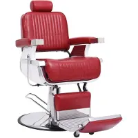 vidaXL Fauteuil de coiffure rouge 68x69x116 cm similicuir