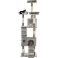 The Living Store Arbre à chat avec griffoirs en sisal 170 cm Gris