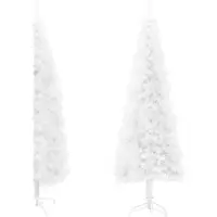 The Living Store Semi-sapin de Noël artificiel avec support Svelte blanc 180 cm