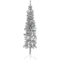 The Living Store Demi-sapin de Noël artificiel Support élancé Argenté 150 cm