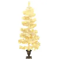 The Living Store Sapin de Noël en spirale avec éclairage et pot blanc 120 cm