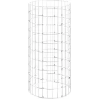 The Living Store Colonne en gabion ronde Acier galvanisé Ø50x100 cm