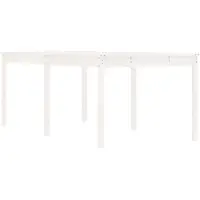 The Living Store Table de jardin blanche 203,5x100x76 cm pin massif