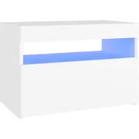 The Living Store Armoire TV avec lampes LED Blanc 60x35x40 cm